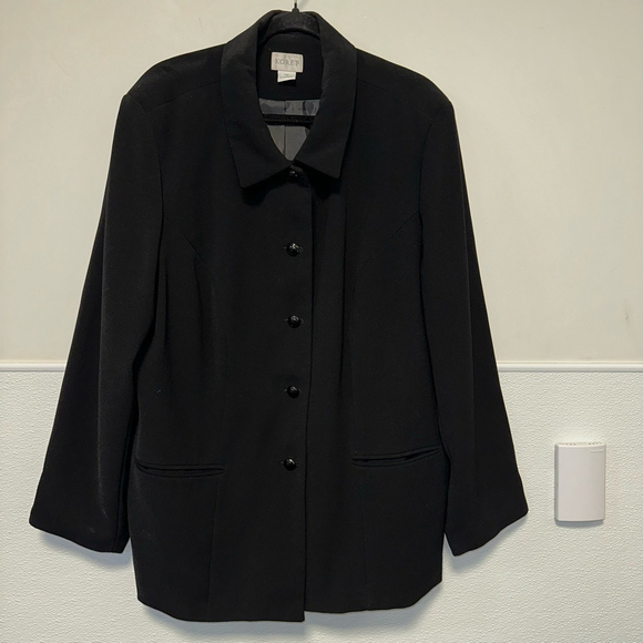 Koret Jackets & Blazers - Women's Koret Vintage Style Blazer Size 20W Black Polyester Plus Size